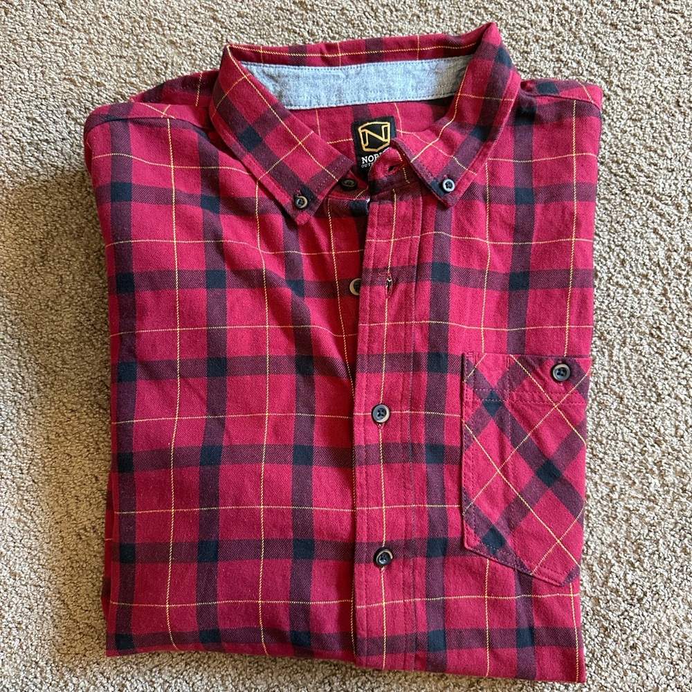 Noble Men's Red Plaid Shirt